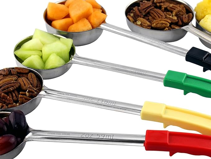 Darware Portion Control Serving Spoons (6-Piece Ladle Set); w 1/4 Cup, 1/2 Cup, 3/4 Cup & 1 Cup (2, 4, 6, 8 oz) & 1/2 & 1 Cup Utensils/Spoodles-Ruum Studio Home