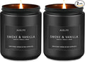 2 Pack Smoke & Vanilla Candle | Candles for Men - Masculine Candle, Soy Candles for Home Scented - Gifts for Men, Home Fragrance Gifts - Each of 7oz-Ruum Studio Home