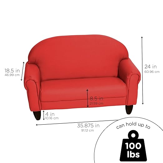 Children's Factory As We Grow Toddler Sofa, Flexible Seating for Daycare or Preschool, Kids Reading Couch, Playroom Furniture, Red-Ruum Studio Home