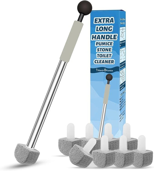 Pumice Stone Toilet Bowl Cleaner,16.7Inch Toilet Pumice Stone with Handle Cleans Hard Water Ring Calcium Buildup&Stains for Toilet Bath Kitchen Household Cleaning-Ruum Studio Home