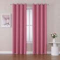 ChrisDowa Room Darkening Curtains 80 Inches Long 2 Panels Set for Living Room, Grommet Thermal Insulated Blackout Curtains for Bedroom (Pink, 52 x 80 Inch)-Ruum Studio Home
