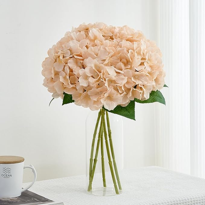 8pcs Fake Flowers Silk Hydrangea Artificial Flowers Bouquets Faux Hydrangea Stems for Home Table Centerpieces Wedding Party Decoration-Ruum Studio Home