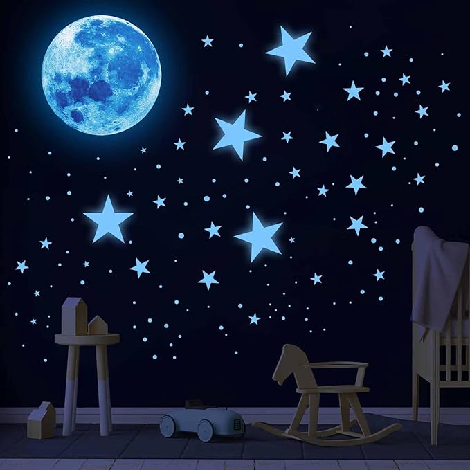 1078Pcs Glow in The Dark Stars for Ceiling Glowing Space and Moon Decals Universe Stickers Kids Wall Decor Perfect for Boys Girls Nursery Bedroom Living Room-Ruum Studio Home