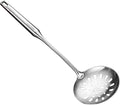 Skimmer Slotted Spoon,304 Stainless Steel Slotted Spoon, Handle Mesh Food Strainer Stainless Steel Colander with Hollow Handle Heat Resistant Cooking Tool,Silver/15.1Inch-Ruum Studio Home