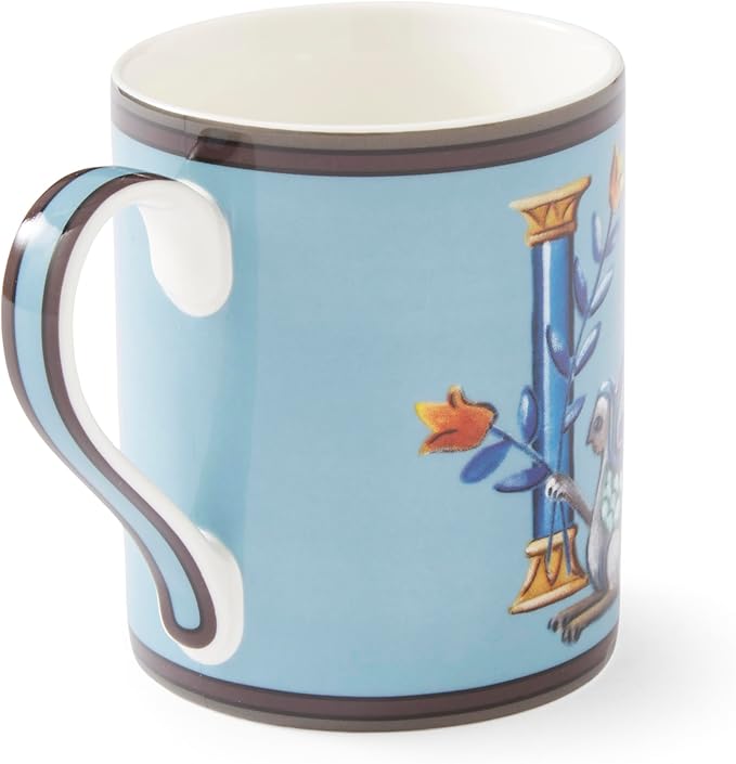 Spode Kit Kemp 12oz Mug, I Initial - Fine China Coffee Cup with Floral Alphabet Design, Custom Letter Mug for Unique Gift Giving - Personalized Kitchen Drinkware, Dishwasher Safe & Stylish-Ruum Studio Home