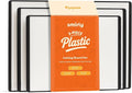SMIRLY Plastic Cutting Board Set 3 Pieces, Non-Slip Dishwasher Safe Chopping Boards for Kitchen, Black & White-Ruum Studio Home