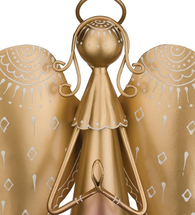 Regal Art & Gift Angel Statue - Metal Indoor/Outdoor Garden Statue Deals, Elegant Garden Decor, Beautiful Gifts for Women, Exquisite Angel Statues for Garden, 16-Inch, Gold-Ruum Studio Home