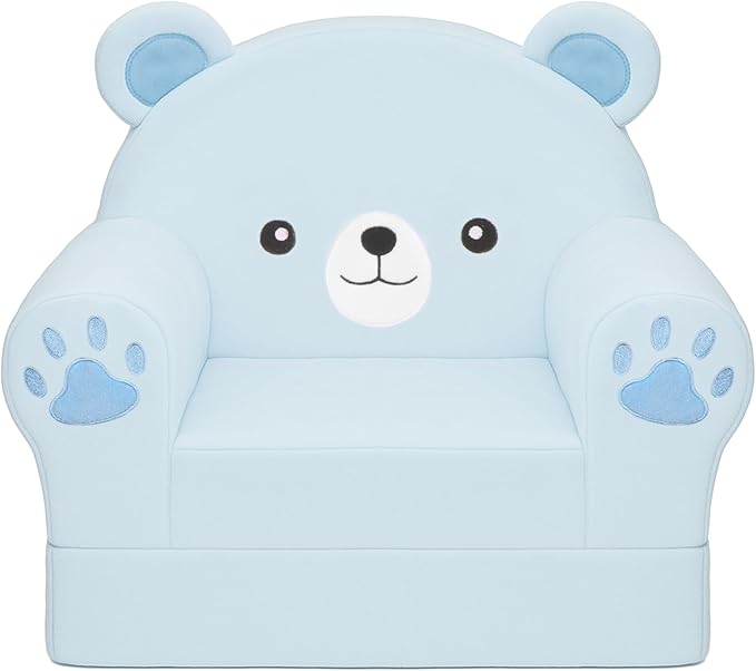 MONKISS Cute Toddler First Chair, Kids' Armchairs, Mini Couch for Baby, Blue Bear, 1~2.5 Years Old-Ruum Studio Home