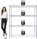 60"x24"x72" PRIME HEAVY DUTY Chrome 4-Tier Wire Shelving NSF 2400 LBS MAX Capacity Storage Rack for Commercial, School, Home, Garage, Warehouse, Industrial, and Hospital Uses (with Wheels)-Ruum Studio Home