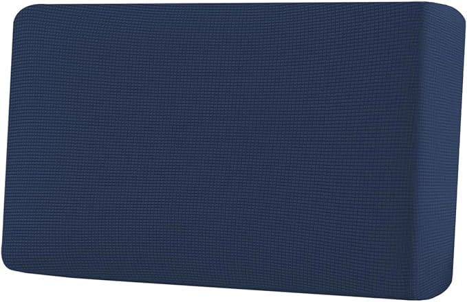 H.VERSAILTEX Super Stretch Individual Seat Cushion Covers Sofa Covers Couch Cushion Covers Slipcover Sets Thick Jacquard Textured Twill Fabric (1 Piece Loveseat Cushion Cover, Navy)-Ruum Studio Home