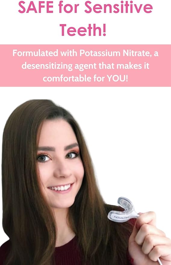 Novashine Professional Teeth Whitening Kit: Advanced Blue LED Light, Concentrated Peroxide Gel, Smartphone Adapter, Travel Bag-Ruum Studio Home