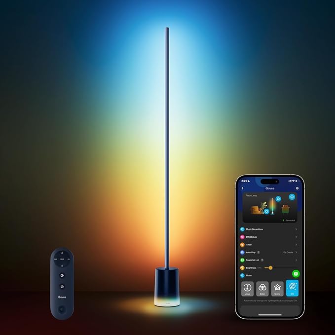 Govee Floor Lamp 2 with Matter, RGBIC, Warm Cool White LED, Alexa Compatible, 1725lm, Music Sync, Scene Modes, Smart Floor Lamp for Living Room, Bedroom, Blue(1 Pack)-Ruum Studio Home