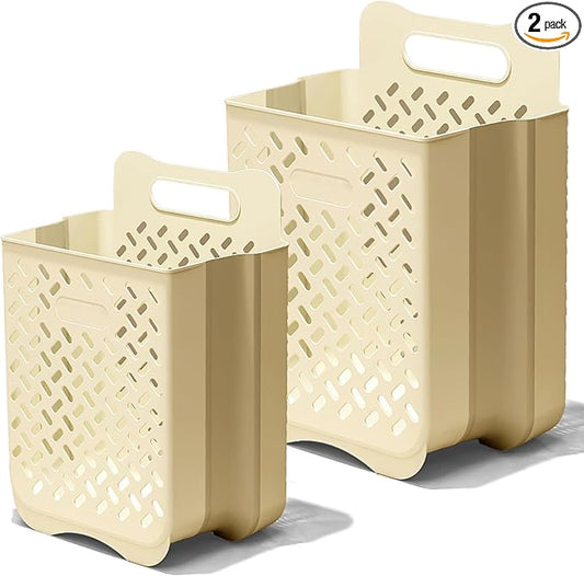 Laundry Basket Hamper,Hanging Wall Collapsible Laundry with Handle,Space-Saving Foldable Storage Dirty Washer Organizer Bin Multi-function Container Waterproof Durable,Set of 2(XL&M)-Ruum Studio Home