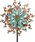 Viveta Wind Spinners Outdoor, Metal Wind Sculptures for Yard and Garden,13 * 57 "Double Windmill with Stable Stake-Ruum Studio Home