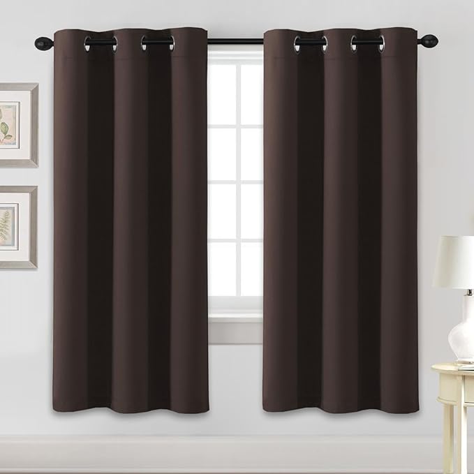 H.VERSAILTEX Blackout Curtains for Bedroom Thermal Insulated Room Darkening Living Room Curtains 72 Inch Long Grommet Privacy Protection Window Curtain Panels/Drapes, 2 Panels, Chocolate Brown-Ruum Studio Home