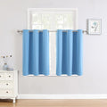 ChrisDowa Small Window Curtains for Kitchen and Bedroom - Grommet Short Thermal Insulated Room Darkening Curtains (2 Panels, Sky Blue, 52 x 36 Inch)-Ruum Studio Home