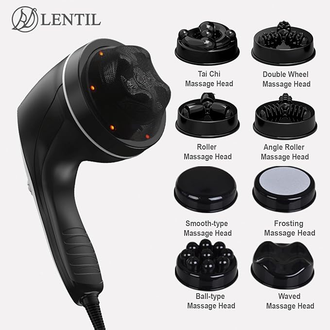 Cellulite Massager Handheld, Body Sculpting Machine, Massage Lymphatic Stomach Abdomen Arm Belly Fat with 8 Massage Heads;Suitable in Gym Office Home Travel, Ideal Gifts for Women Man-Ruum Studio Home