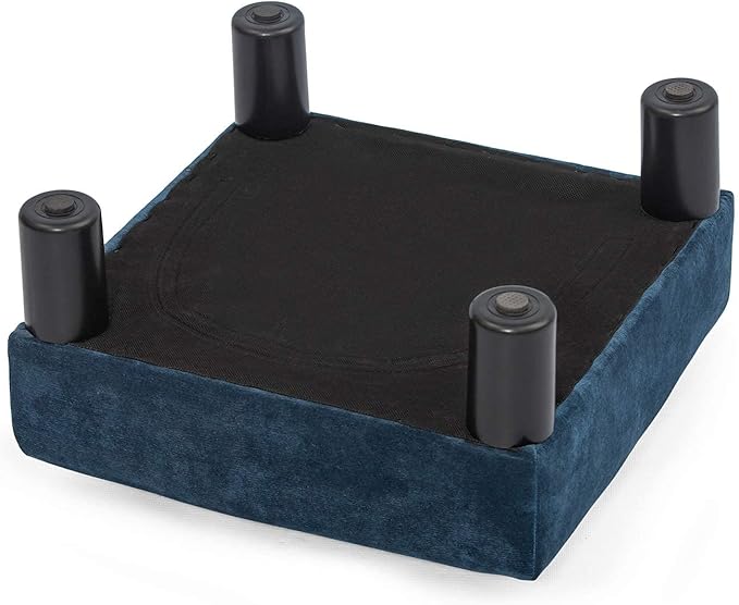 Joveco Small Foot Rest Stool Ottoman, 15" Fabric Square Short Low Footstool Upholstered Footrest for Chair, Under Office Desk, Living Room, Navy Blue-Ruum Studio Home