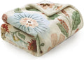 Lahome Floral Beige Soft Throw Blanket for Bed，Spring Botanical Aesthetic Blankets for Women Cute, Thick Warm Cozy Throws for Girls Sofa Chair Home Decor, Beige 50''x60''-Ruum Studio Home