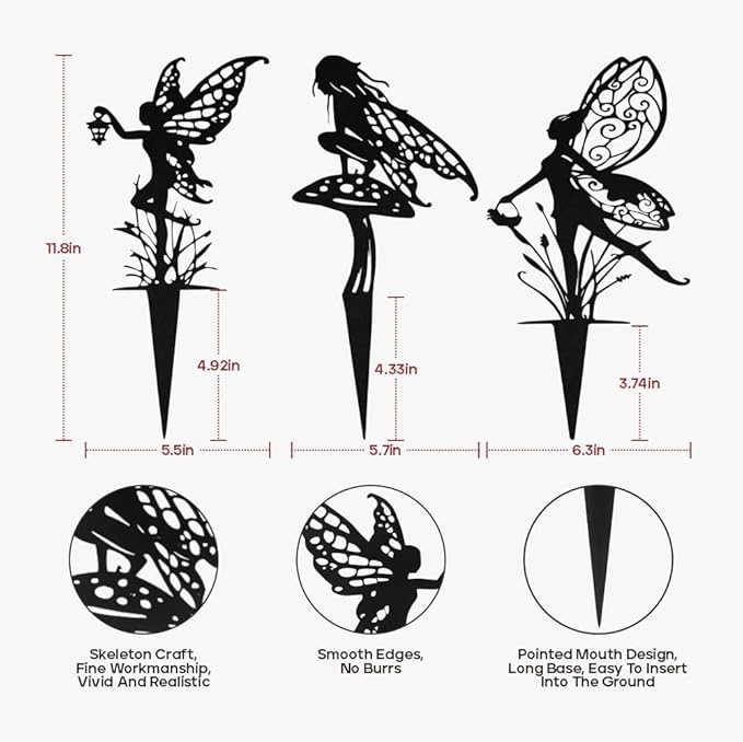 Decorative Garden Stakes, Fairy Garden Statues for Home and Garden (12)-Ruum Studio Home