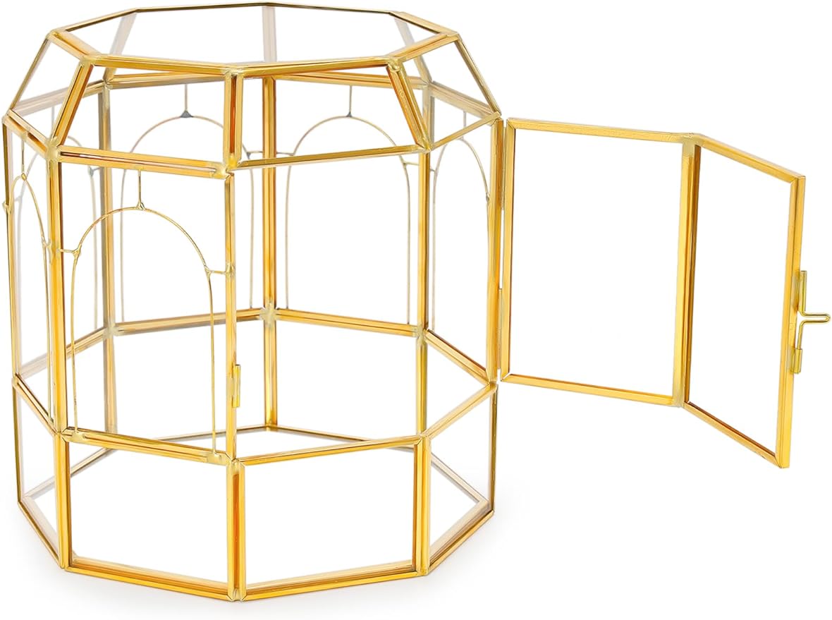 Large Glass Terrarium Handmade, Centerpiece Display Box Gift Planter Containers Indoor Terrariums House for Succulent Cacti Air Plants Miniature Fairy Garden-Ruum Studio Home