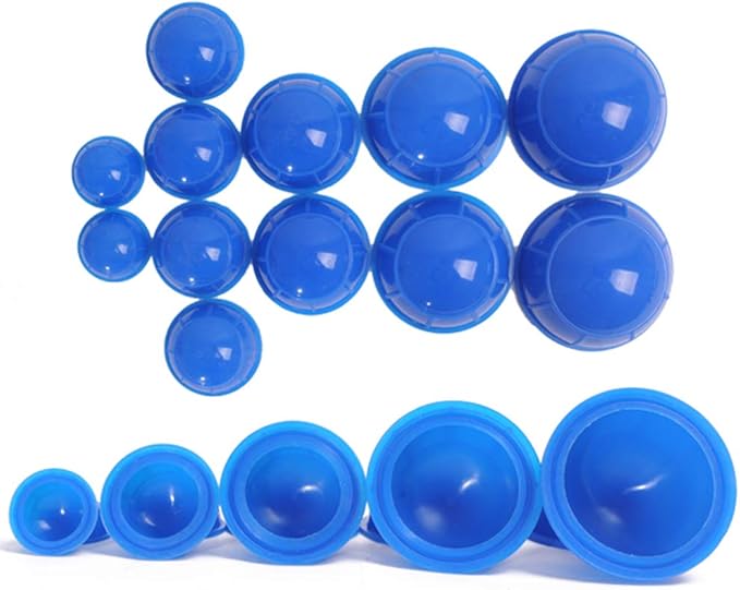 12 Pcs Silicone Massage Cupping Set Vacuum Cupping Acupuncture Cupping Therapy Set Professional Body Massage Cup Set Vacuum Massage Cupping for Pain Relief Muscle Relaxation,Pack of 12-Ruum Studio Home