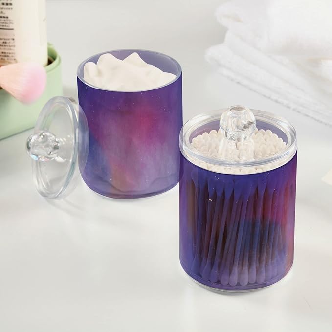 Galaxy Purple 2PCS Airtight Transparent Glass Storage Jar, Food Storage Container Glass, Can Store Candy, Salt, Coffee Beans, With lid, Easy To Use…-Ruum Studio Home