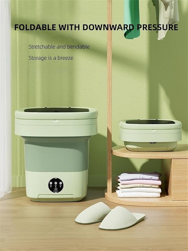 Portable Washing Machine, Mini Washer,16L Upgraded Large Capacity Foldable Washer.Deep Cleaning of Underwear, Baby Clothes and Other Small Clothes.Suitable for Apartments, Dormitories, Hotels.(Green)-Ruum Studio Home