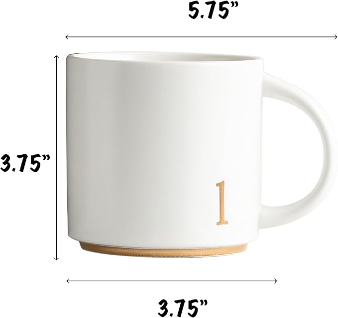 COLLECTIVE HOME - Monogram Ceramic Mugs, 15 oz Golden Initial Coffee Cups, Elegant Alphabet Tea Mugs, Elegant Personalized Mug with Gift Box, Luxurious Cups for Office and Home (l)-Ruum Studio Home