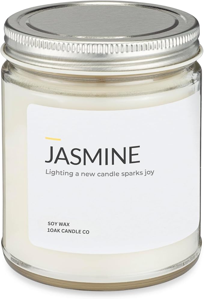 1OAK Jasmine Candle - Soy Wax Scented Candles (Jasmine) - Soy Candles for Home Scented - Long Burning Premium - Hand-Poured (7oz.)-Ruum Studio Home