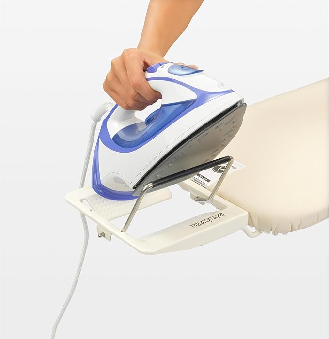 Brabantia Size A Compact Small Ironing Board (43x12 in) 7 Height Options, Adjustable Steam Iron Rest Holder (Fresh Breeze) Non-Slip Feet, Anti-Collapse Child Locks-Ruum Studio Home