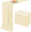 10FT 6 Pack Beige Cheesecloth Table Runner 20 x 120 Inch Long Rustic Gauze Fabric Cheese Cloth Table Runner for Wedding Bridal Baby Shower Table Decorations Boho Sheer Birthday Party Table Decor-Ruum Studio Home