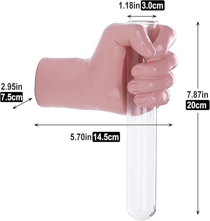 Pink Wall Sculpture,Wall Art Bedoroom,Hand Vase,Funky Flower Vase Decorations,Unique Wall Statue,Home Decor Art-Ruum Studio Home