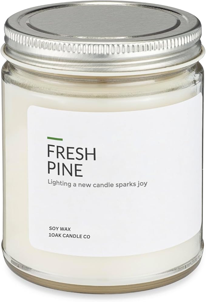 1OAK Soy Wax Candles (Fresh Pine) - Pine Candle - Soy Candles for Home Scented - Long Burning Premium - Hand-Poured (7oz.)-Ruum Studio Home