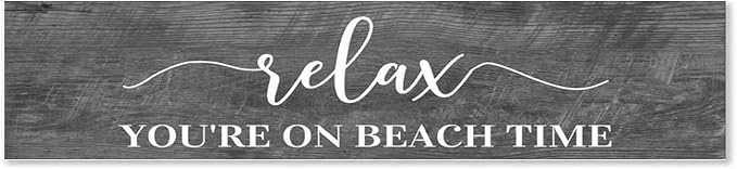 Generic Funny Wood Sign Relax You're On Beach Time Rustic Wooden Hanging Sign Home Farmhouse Kitchen Wall Decoration 16 x 4 Inch-Ruum Studio Home