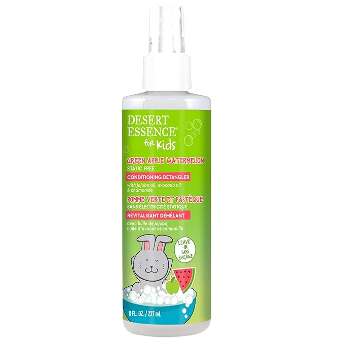 Desert Essence Kids Conditioing Detangler Spray 8.0 fl oz - Vegan, Gluten-Free. Cruelty-Free - Leaves hair smooth, shiny and easy to comb through - Gentle Formula-Ruum Studio Home