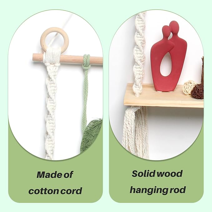 Macrame Wall Hanging Bohemian Woven Tapestry Chic Woven Leaf Tassels Decoration Handmade Wall Art Home Decor for Apartments, Dorms, Living Rooms, Bedrooms, Nursery Backdrop-Ruum Studio Home