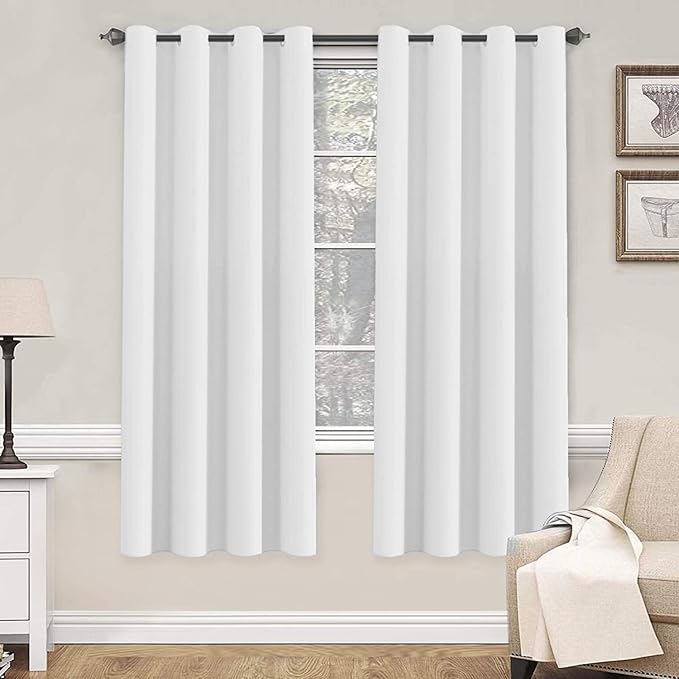 H.VERSAILTEX White Curtains 72 inches Long for Living Room Thermal Insulated Window Treatment Panels/Drapes - (White Color) - Set of 2 - Grommet Top-Ruum Studio Home