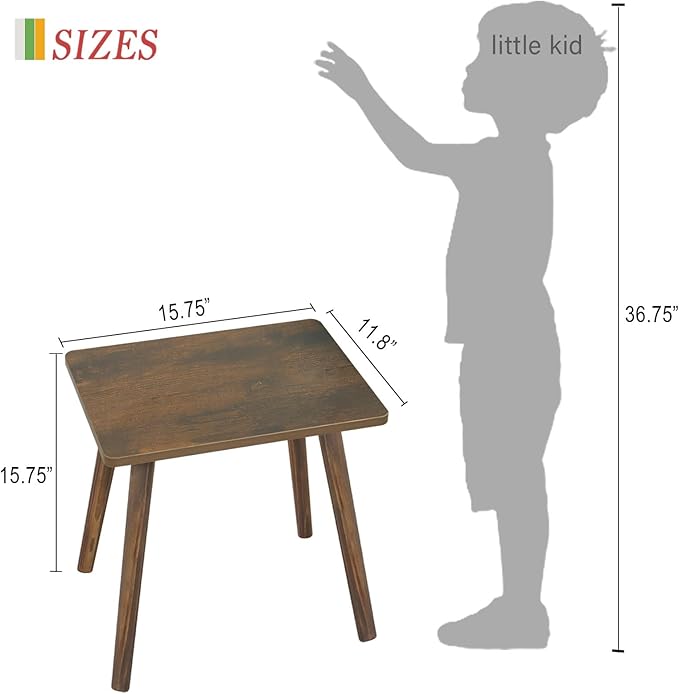AWASEN Side Table, Small Wood End Table Living Room, Mini Bed Side Table Modern Accent Nightstand with Solid Wood for Bedroom Office Small Spaces, Rustic Brown-Ruum Studio Home