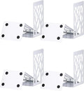 Book Ends, Bookends, Bookends for Shelves, Bookend, Book Ends for Heavy Books, White Metal Book Shelf Holder Home Decorative, Book Stoppers for Shelves, Bookend Supports 4 Pair-Ruum Studio Home