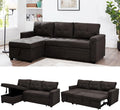 Naomi Home Transform Any Space: Sleeper Sectional Sofa with Convertible Sofa Bed & Inviting Chaise. Find Tranquil Comfort with Stress-Relieving Design & Durable Cushions - Espresso/Velvet-Ruum Studio Home
