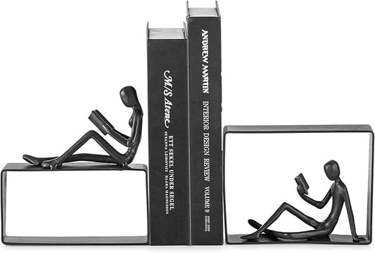 Sziqiqi Book Ends for Shelves Decorative: Heavy Duty Bookends for Books Cast Iron Cute Bookends Decorative Bookends for Shelves Office Desk Bookcase Bookshelf - Gift for Boys Girls Men Women Nerdy-Ruum Studio Home