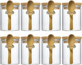 7.6 oz Airtight Mini Glass Jars with Bamboo Lids and Bamboo Spoons, Spice Jars Small Food Storage Containers for Kitchen, Bathroom, Home Decor Set of 8-Ruum Studio Home