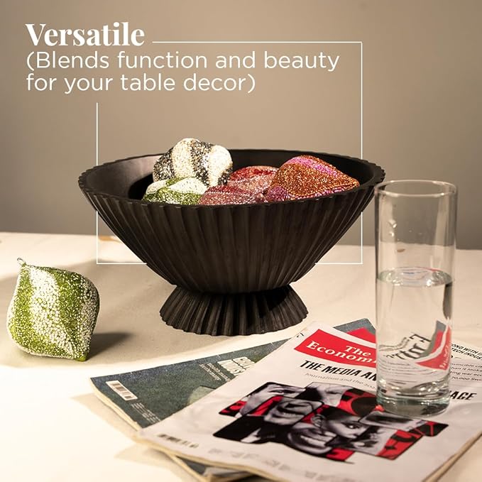 Folkulture Wooden Fruit Bowl for Kitchen Island | (11") Countertop or Eco Friendly Decorative Centerpiece Table Decorations | Decorative-Bowl or Fruits Tray or Fruits Holder for Kitchen Counter Decor-Ruum Studio Home
