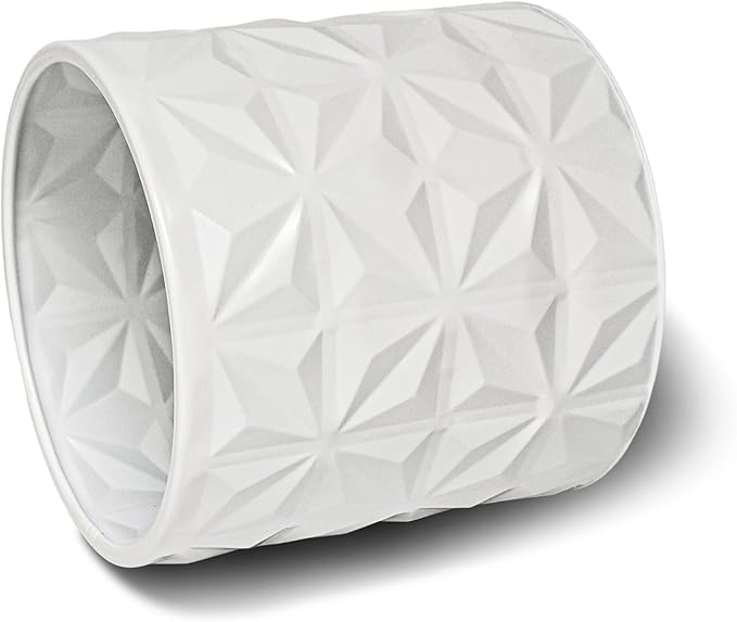 ARNIS Modern Planter Pots, Set of 2 Large Planters with Stand, Decorative Planters, Metal Pots with Drainage Holes for Living Room, Office, Garden or Balcony, 8.25 &10.5 Inch, Matte White-Ruum Studio Home