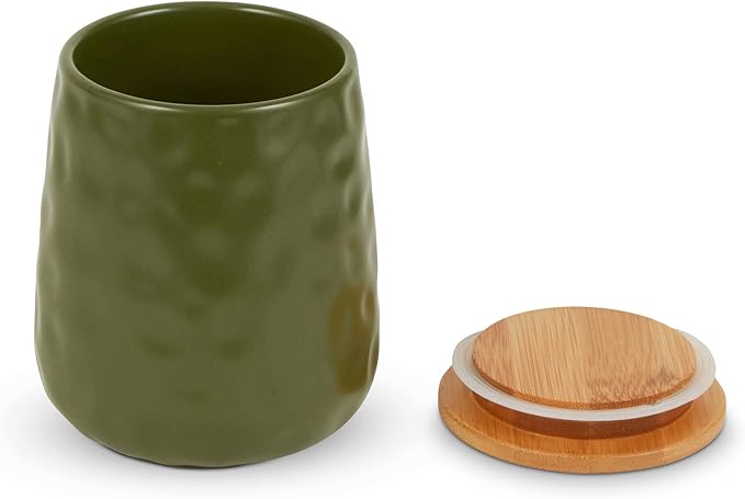 DII Kitchen Accessories Collection, Textured Matte Ceramic Canister Set, Sage, Dimple, 2 Piece-Ruum Studio Home