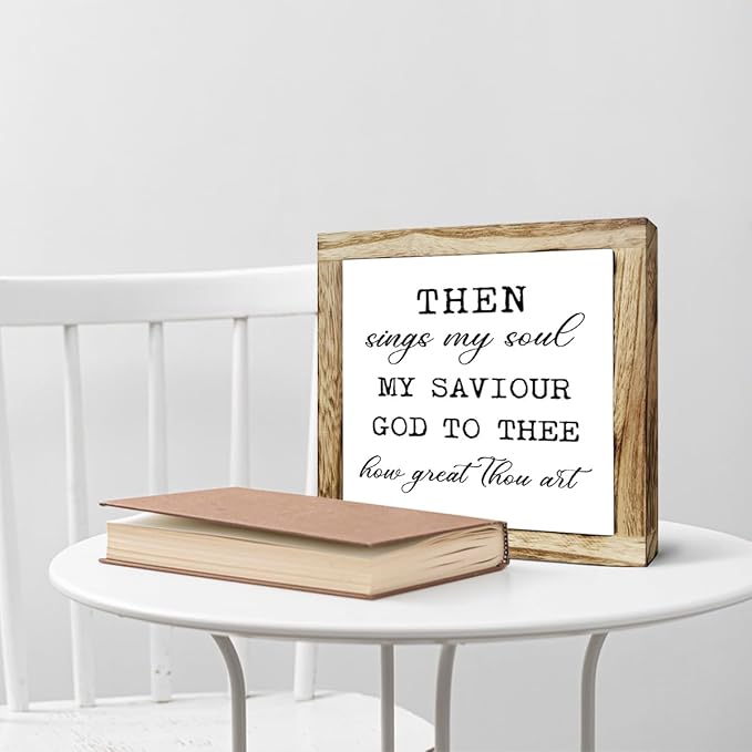 Rustic Wood Sign – ‘Sings My Soul’ Inspirational Wooden Plaque – Small Table or Shelf Decor, Spiritual Desk Sign, Wall Art for Home, Bedroom, Farmhouse Living Room, Motivational Quote, Home Decoration-Ruum Studio Home