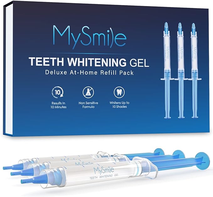MySmile Teeth Whitening Gel Pen Refill Pack, 3 Non-Sensitive Teeth Whitening Pen, Deluxe Teeth Whitener Dental Grade Tooth Whitening Gel with Carbamide Peroxide for Home, 10 min Fast Result-Ruum Studio Home