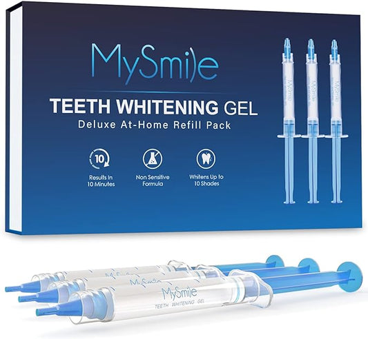 MySmile Teeth Whitening Gel Pen Refill Pack, 3 Non-Sensitive Teeth Whitening Pen, Deluxe Teeth Whitener Dental Grade Tooth Whitening Gel with Carbamide Peroxide for Home, 10 min Fast Result-Ruum Studio Home