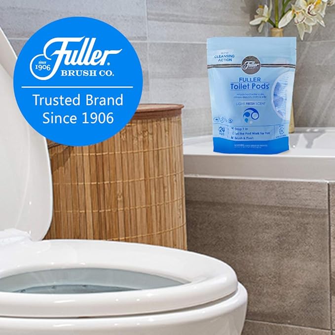 Fuller Brush Toilet Bowl Cleaner Pods - Water Soluble Tablet Cleansers, Cleans Descales & Refreshes Bathroom Toilets Removes Odors Soils & Stains Light Fresh Scent Ideal for Homes & Businesses 2-Pack-Ruum Studio Home